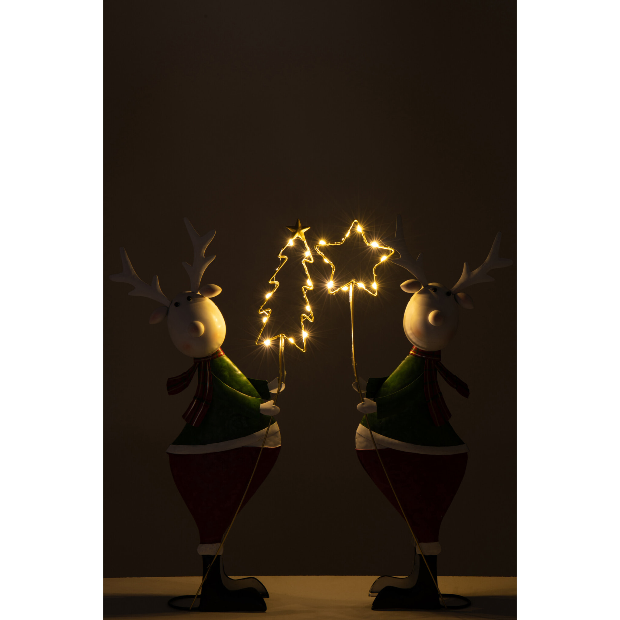 J-Line figurine Renne Étoile + Arbre - métal - mix - large - 2 pièces