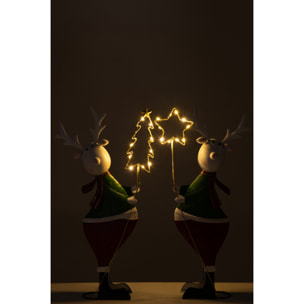 J-Line figurine Renne Étoile + Arbre - métal - mix - large - 2 pièces