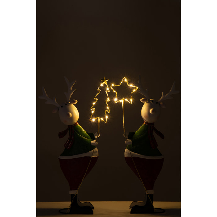 J-Line figurine Renne Étoile + Arbre - métal - mix - large - 2 pièces