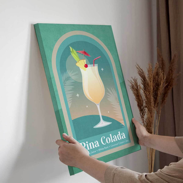 Tableau bar Cocktail Pina Colada Toile imprimée