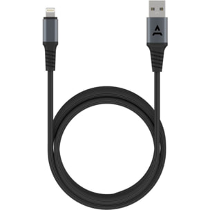 Câble Lightning ADEQWAT vers USB 3M renforcé certifié Apple Noir