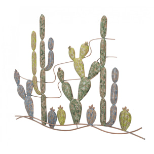 Pannello con cactus, Struttura in ferro, 2,5 x 64 x 90 cm