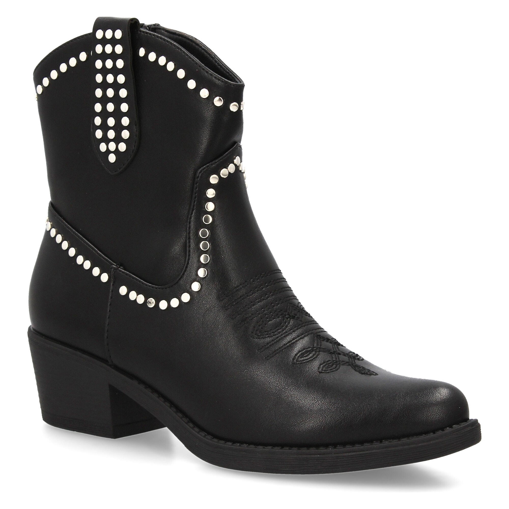 Botín cowboy con tachuelas para mujer.