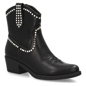 Botín cowboy con tachuelas para mujer.