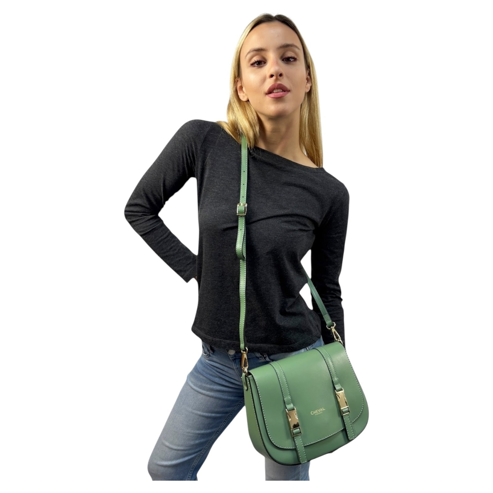 Borsa a tracolla Cheval Firenze Alice Verde Salvia