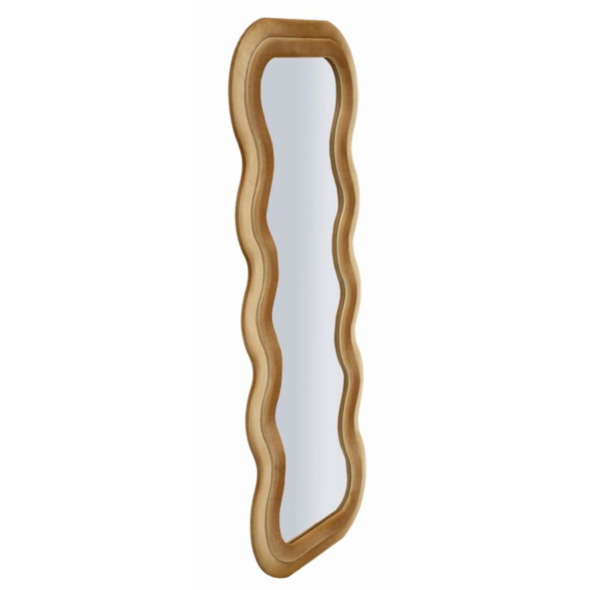 SPECCHIO DA MURO EMILY VELLUTO ORO CM 60X6X160 (MISURA SPECCHIO CM 42X144)