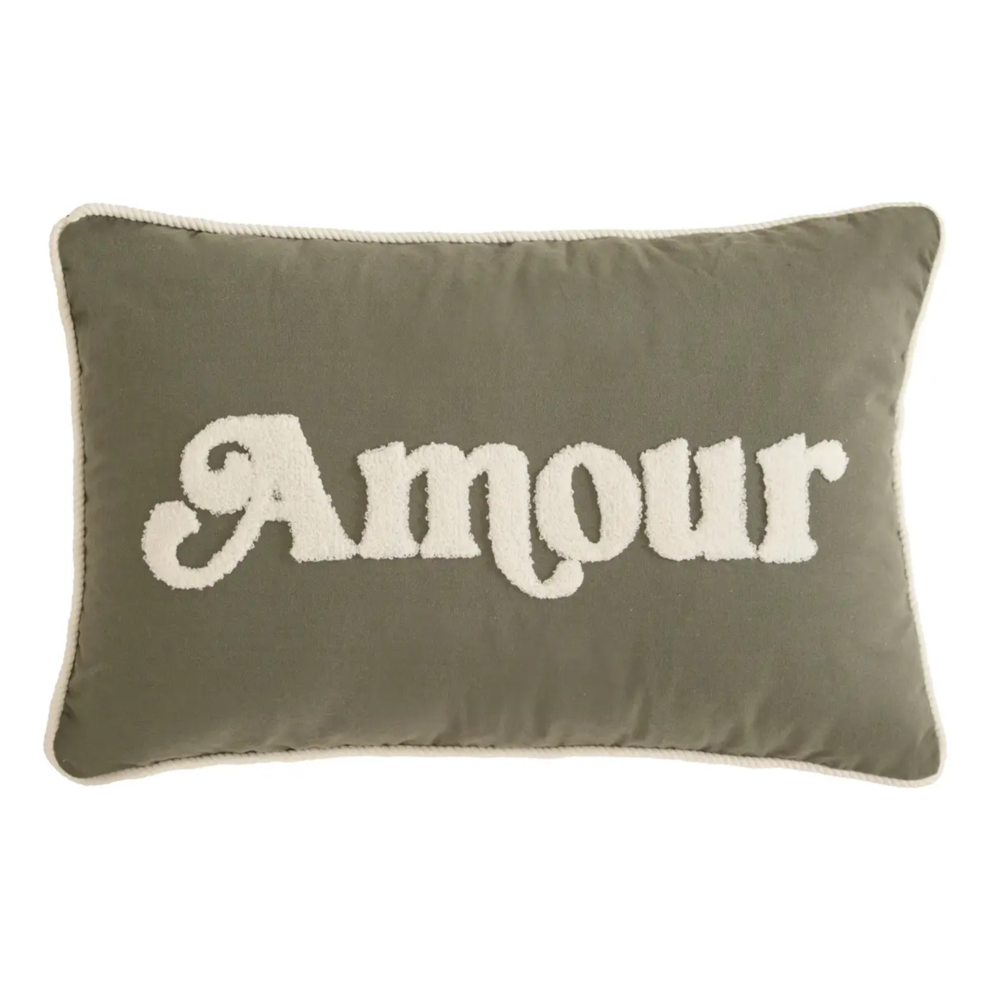Coussin Cherry vert Kaki 58x10cm