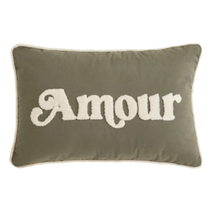 Coussin Cherry vert Kaki 58x10cm