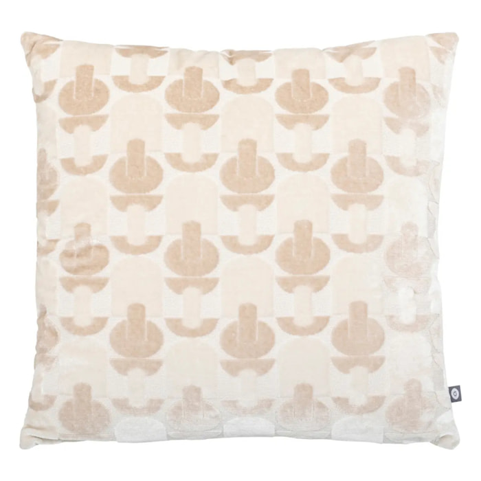Coussin "Luna" jacquard velours lin 40x40cm