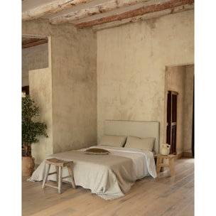 Tête de lit tapissée en beige en différentes tailles