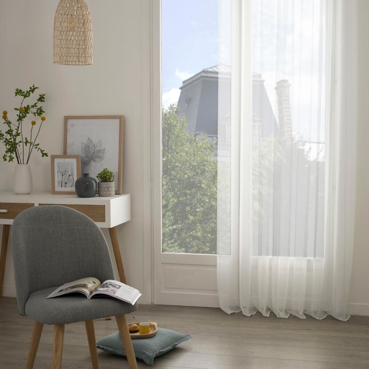 Voilage "Moly" blanc 135x240cm