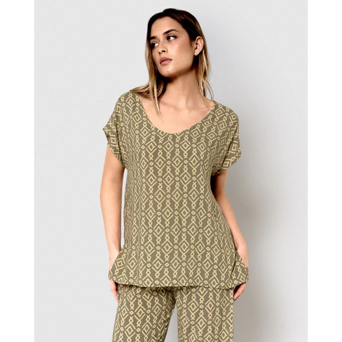 Blusa viscosa rubio verde