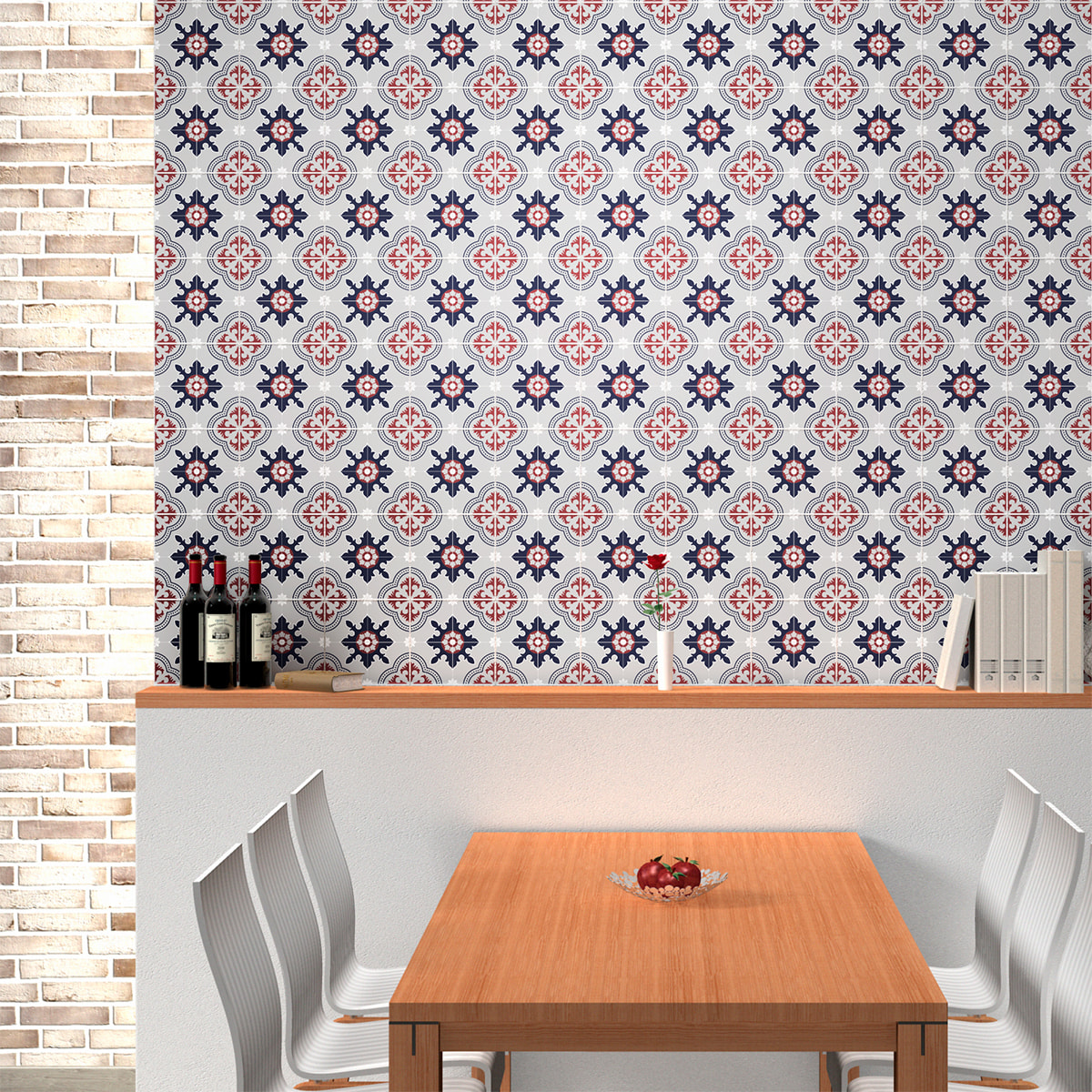 Stickers muraux - Sticker Mural Carrelage adhésif Cuisine Salle de Bain - 60 STICKERS CARRELAGES AZULEJOS ABDERA