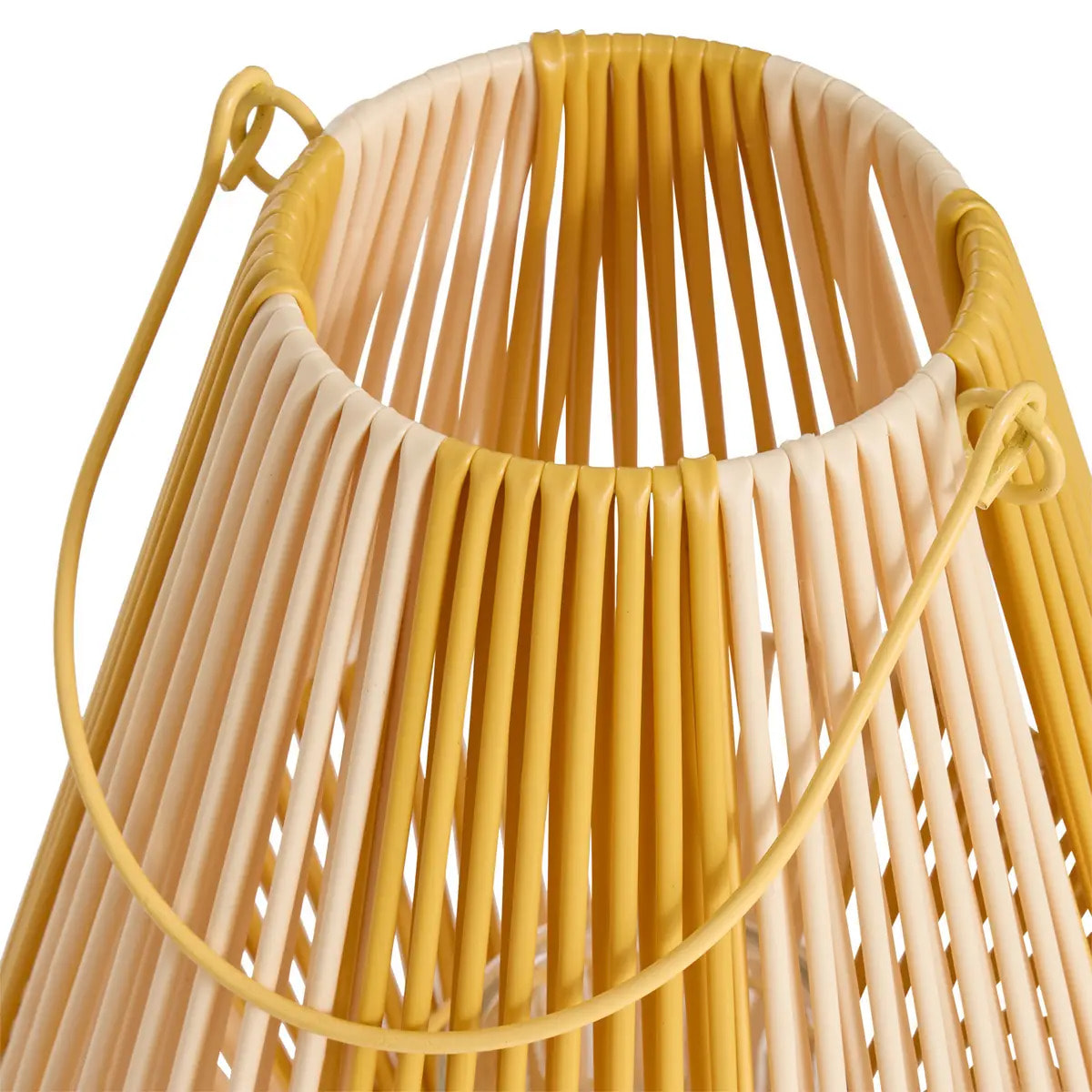 Lanterne Pool avec poignée 23x23x27,5cm Jaune et Beige
