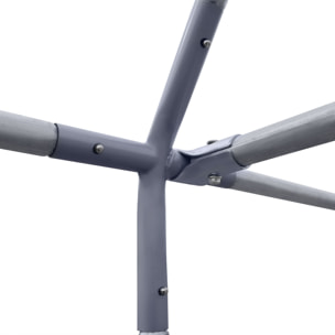 Gallinero para Exterior Grande, 2,8x3,8x1,95 m, Gallinero de Acero Galvanizado con 2 Habitaciones, Cubierta de Tela Oxford, Anti-UV e Impermeable, Jaula para 10-12 Gallinas y Conejos, Plata