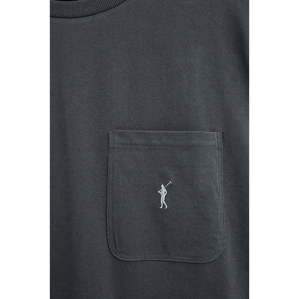 Camiseta gris piedra con bolsillo y logo Rigby Go