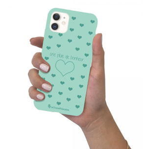 Coque iPhone 11 Silicone Liquide Douce vert pâle Pluie de Bonheur Vert d'eau La Coque Francaise.