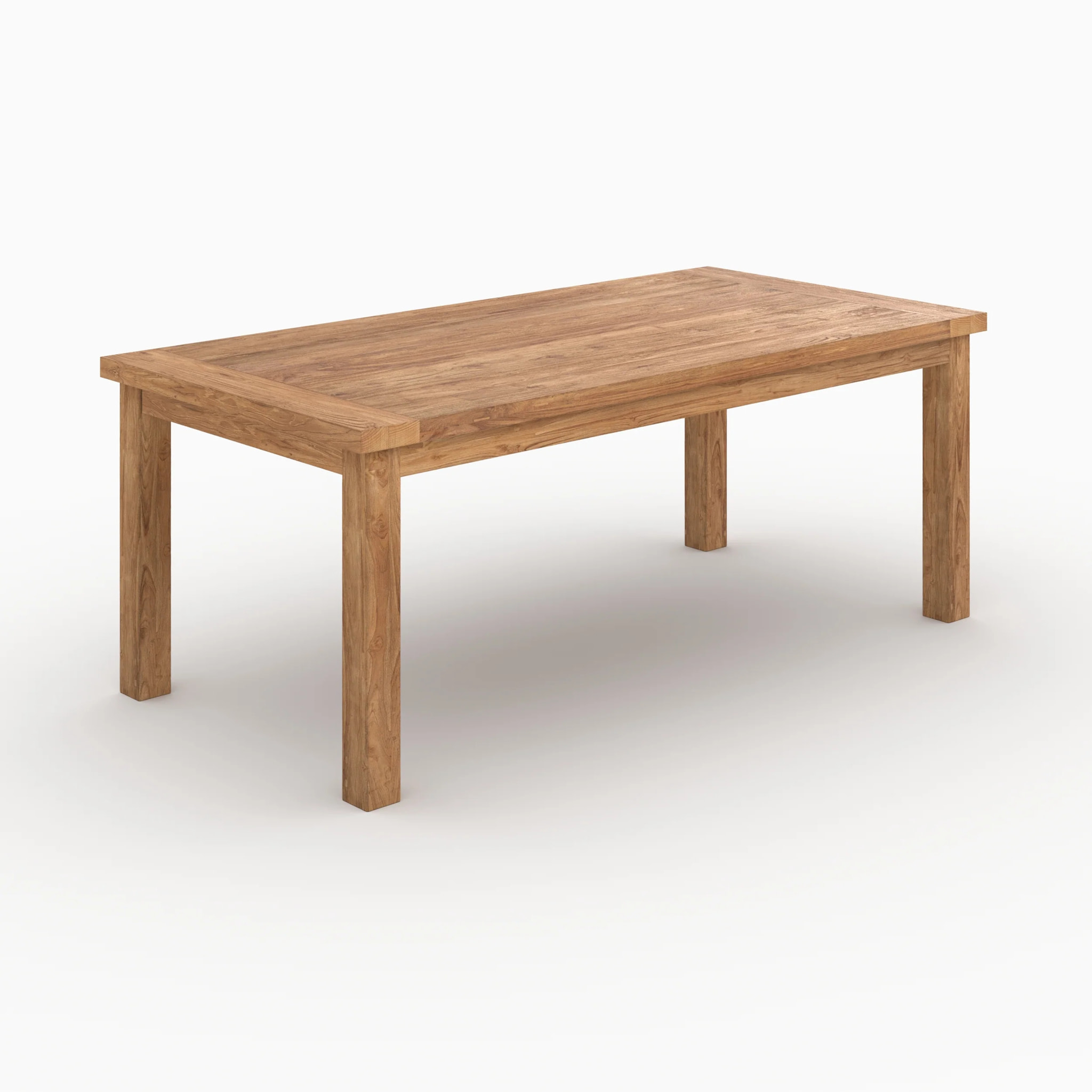 Table rectangulaire 8 personnes en bois de teck recyclé 200cm - Mémo