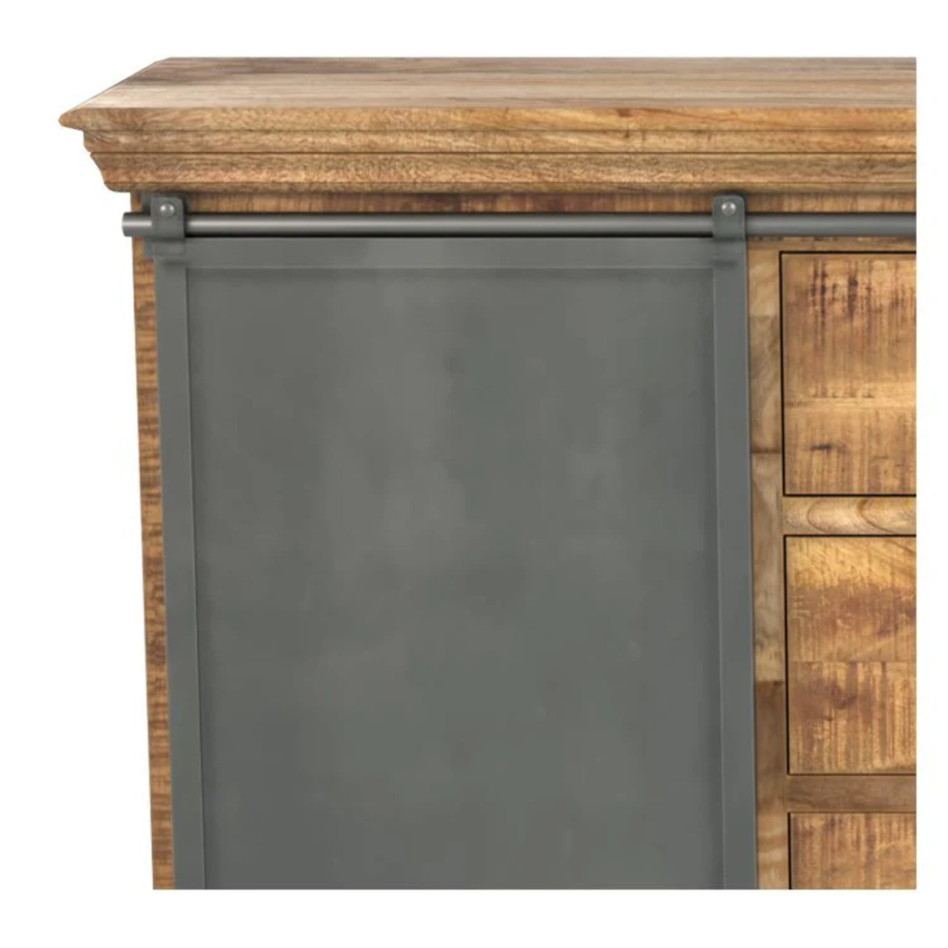 Grand buffet en bois et métal 3 portes 3 tiroirs - Tabuk
