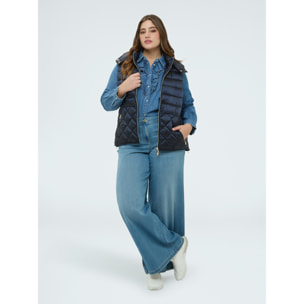 Fiorella Rubino - Piumino smanicato con cappuccio - Blu