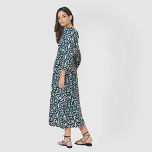 Vestido midi viscosa taissa azul