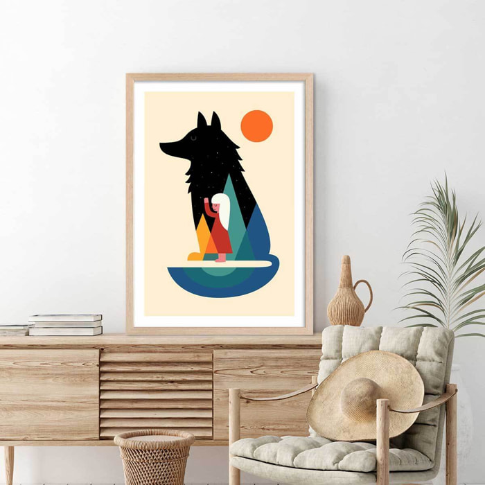 Affiche  amis pour la vie Affiche + cadre en bois - Chêne