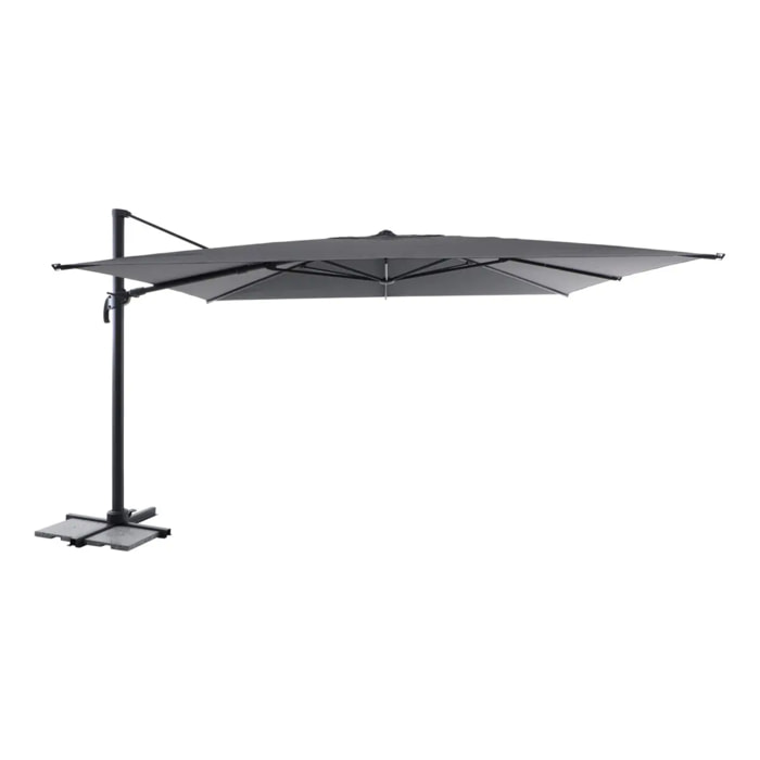 Parasol déporté rectangulaire inclinable Melhia 4x3m anthracite
