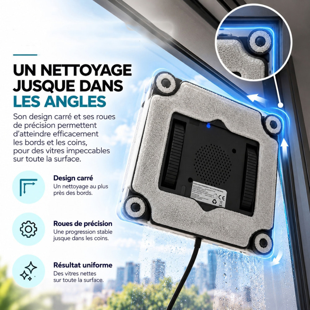 Robot Lave-vitres avec Station eziclean®Windobot S15 Station MAX