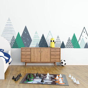 Stickers muraux enfants - Décoration chambre bébé - Autocollant Sticker mural géant enfant montagnes scandinaves ZORKA