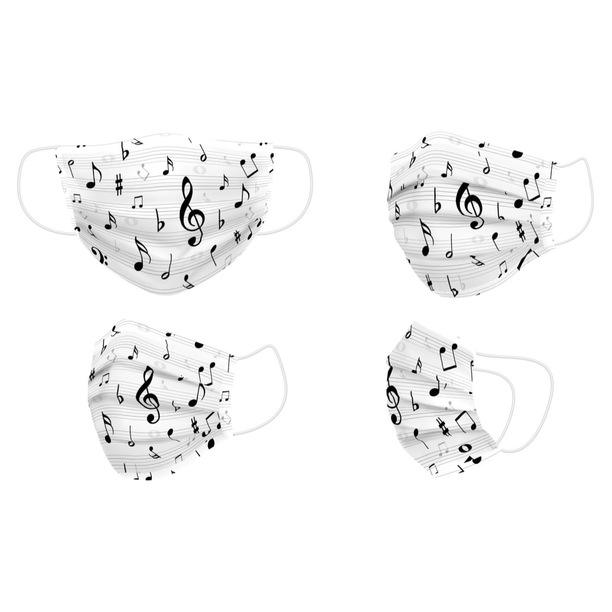 Naturals - Mascarilla Higiénica - Reutilizable - Estampada - Microfibra - Partitura