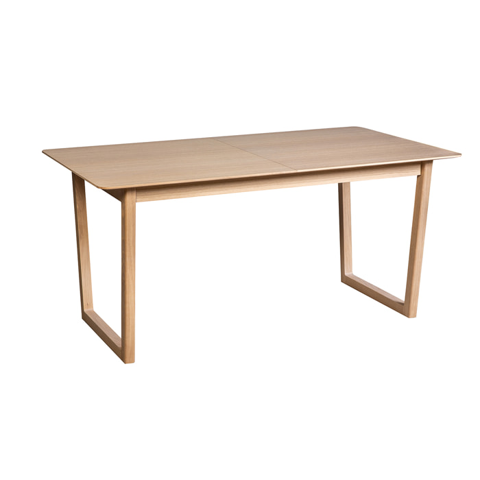 Table extensible rallonges intégrées rectangulaire bois clair chêne L160-240 cm LAHO