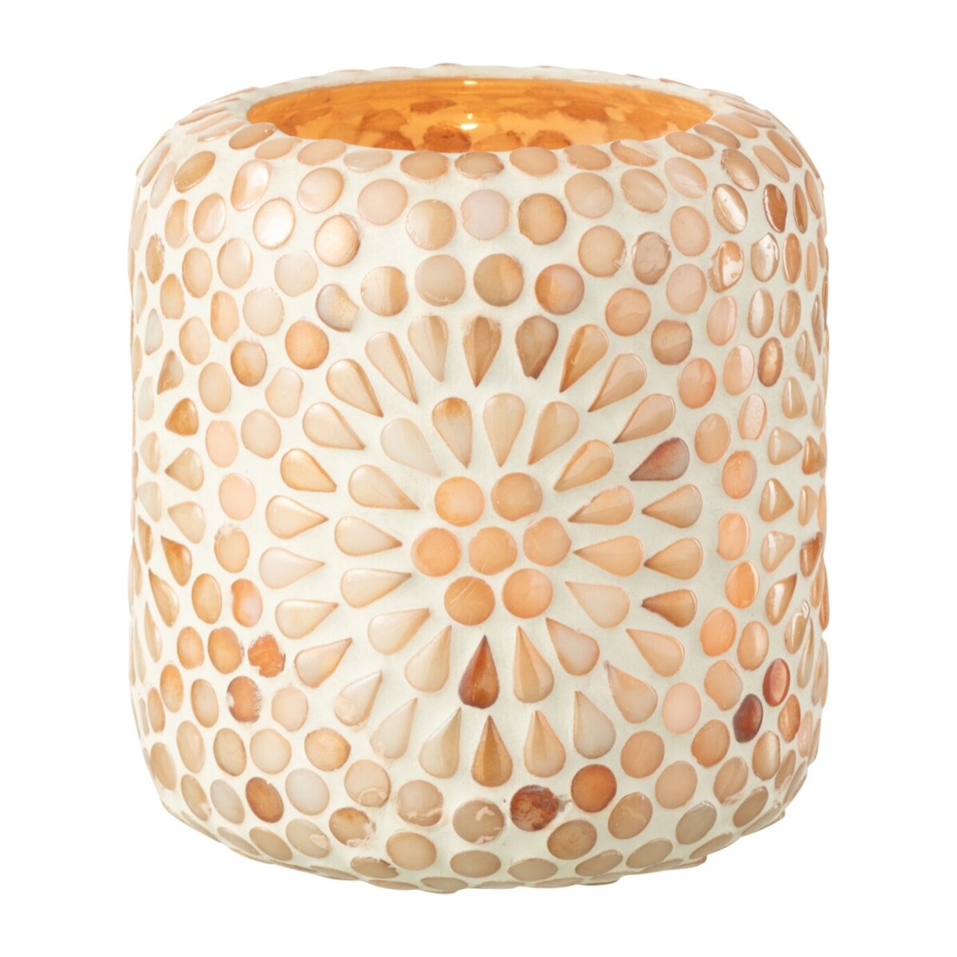 J-Line Chandelier Mosaïque - verre - beige/blanc - 2 pièces