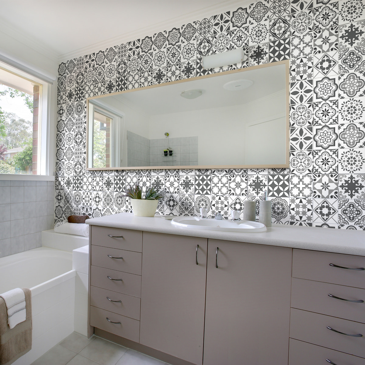 Stickers muraux - Sticker Mural Carrelage adhésif Cuisine Salle de Bain - 60 STICKERS CARRELAGES AZULEJOS CERAFINA