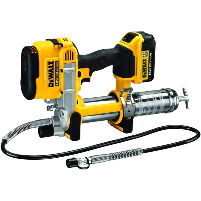 Pompe à graisse XR 18V 4AH Li-Ion - DEWALT - avec 1 batterie 4.0 Ah - chargeur - coffret - DCGG571M1-QW