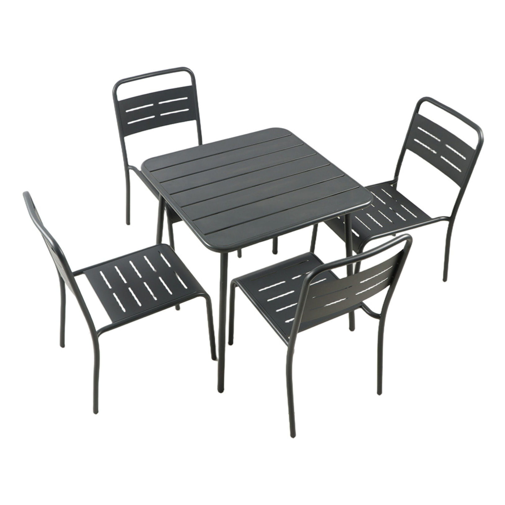 EVORA Ensemble table de jardin carrée et 4 chaises
