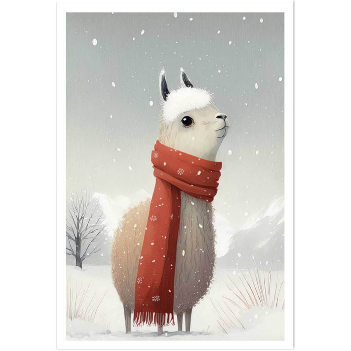 Affiche enfant lama et son écharpe  Affiche seule