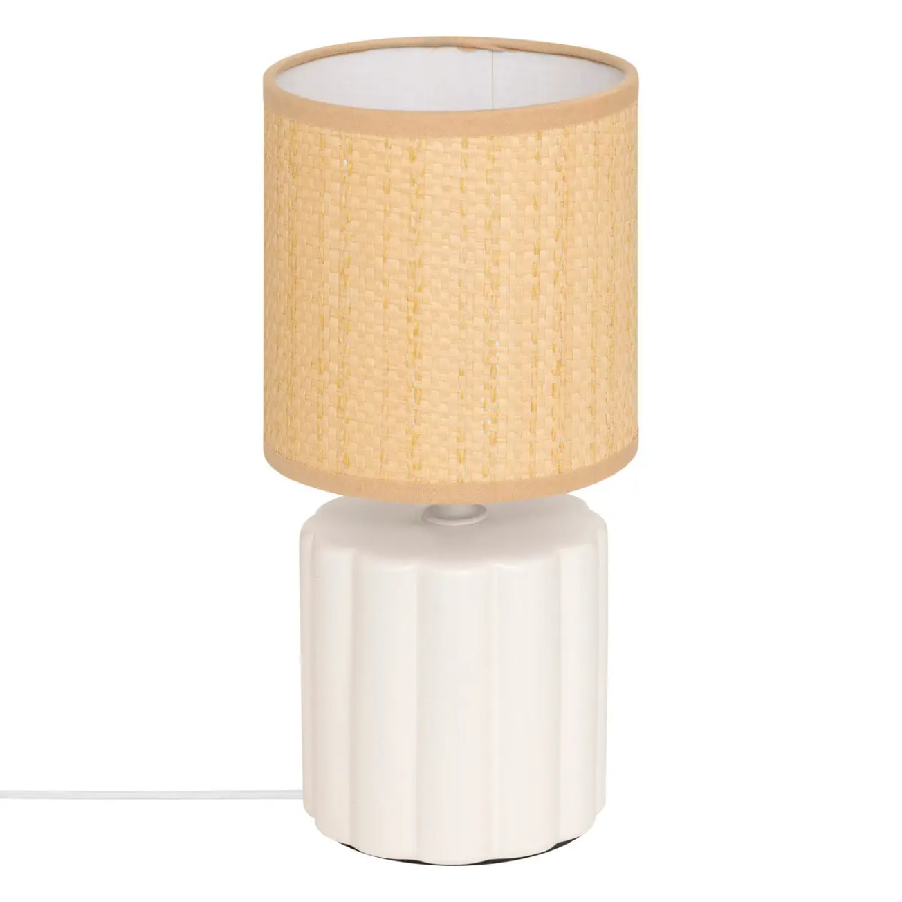 Lampe à poser champignon secteur Tylia blanc H26,5cm