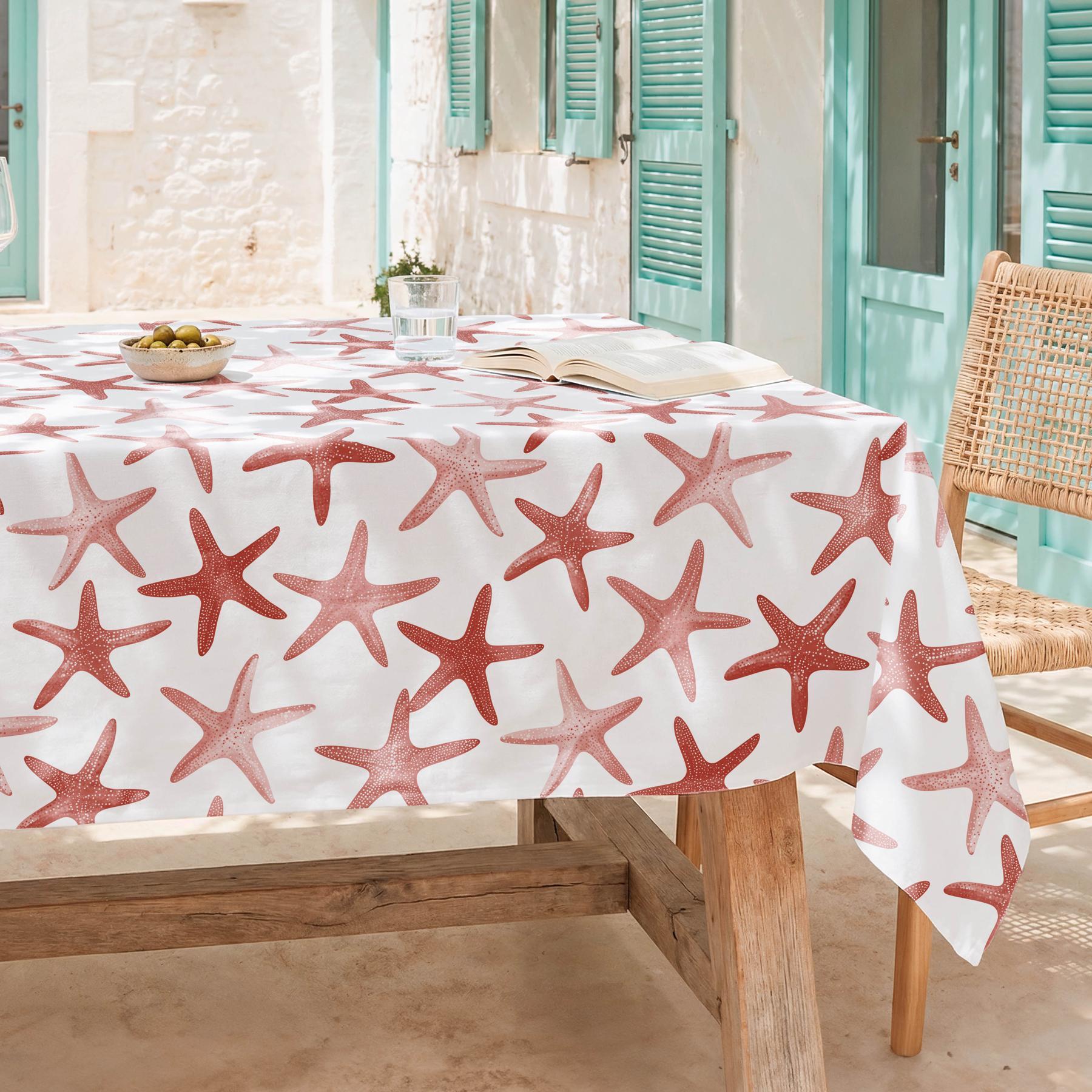 Mantel antimanchas OCEANA CORAL - 100% algodón