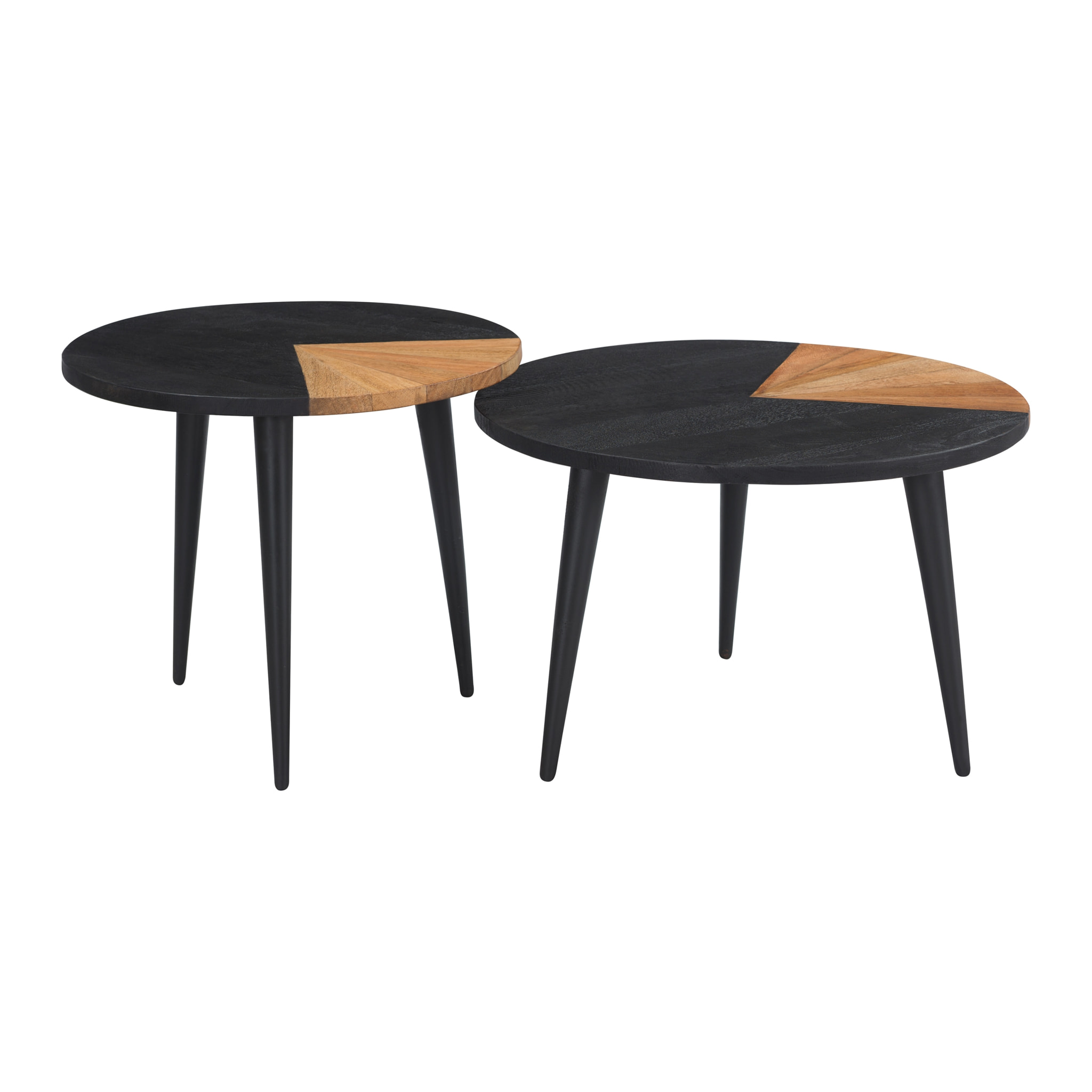Set de 2 tables basses rondes en bois d'acacia - Binôme