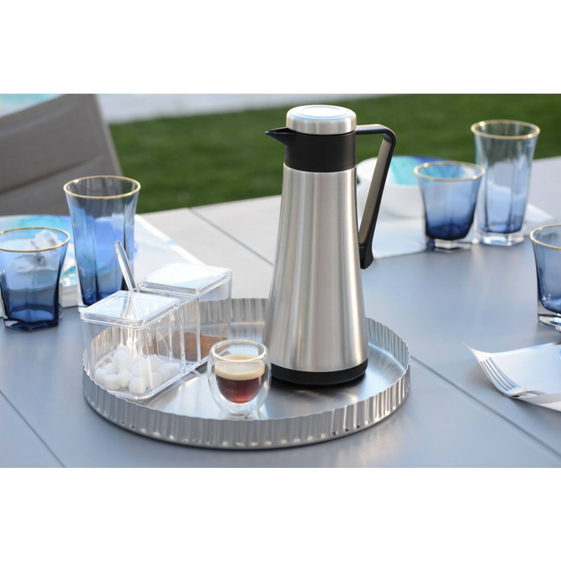 Cafetiere isotherme inox et noir 1l