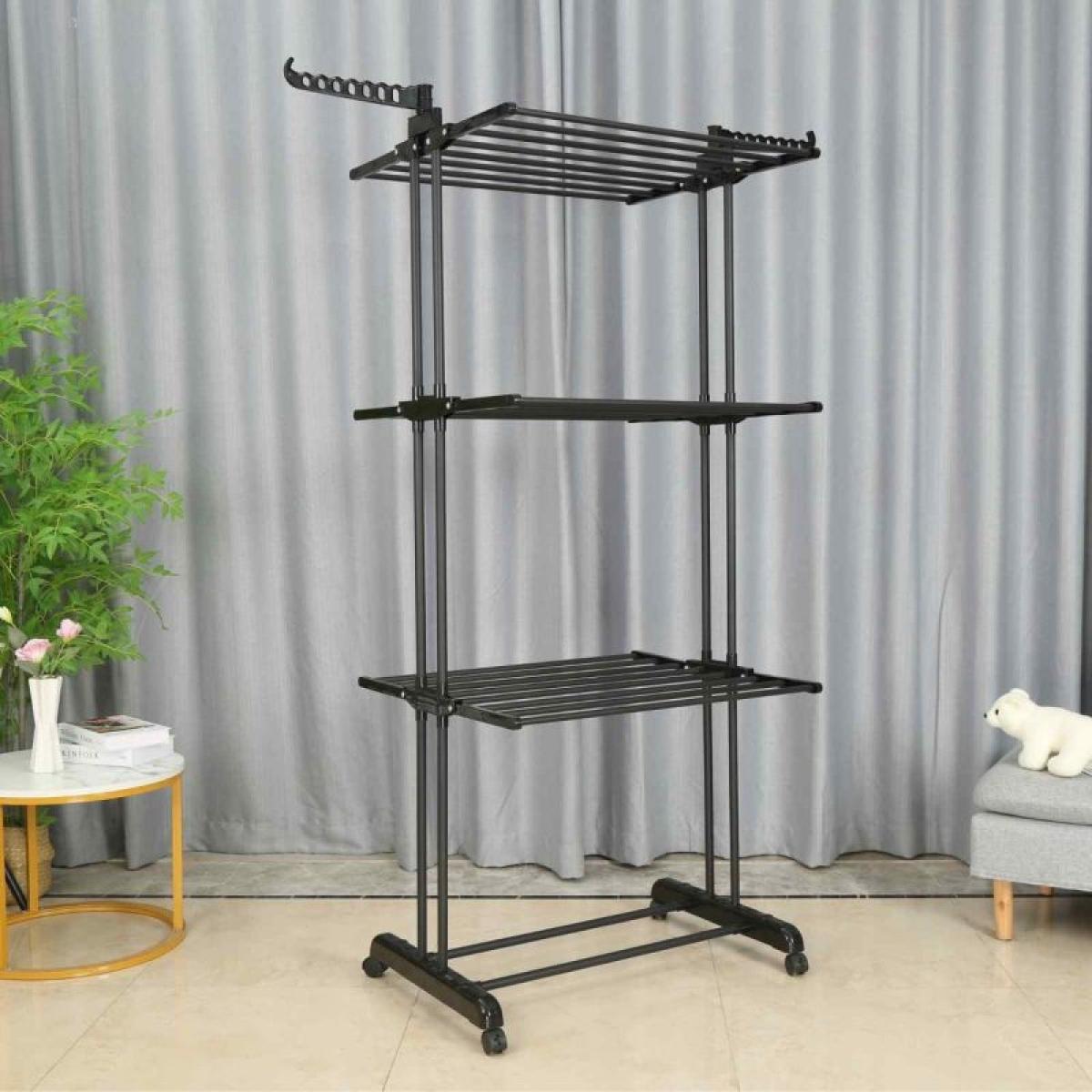 Séchoir multifonctions 20m d'étendage noir Herzberg HG8034-BB
