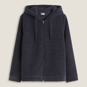 Chaqueta de chenilla con borreguito Esti color azul oscuro Poliéster