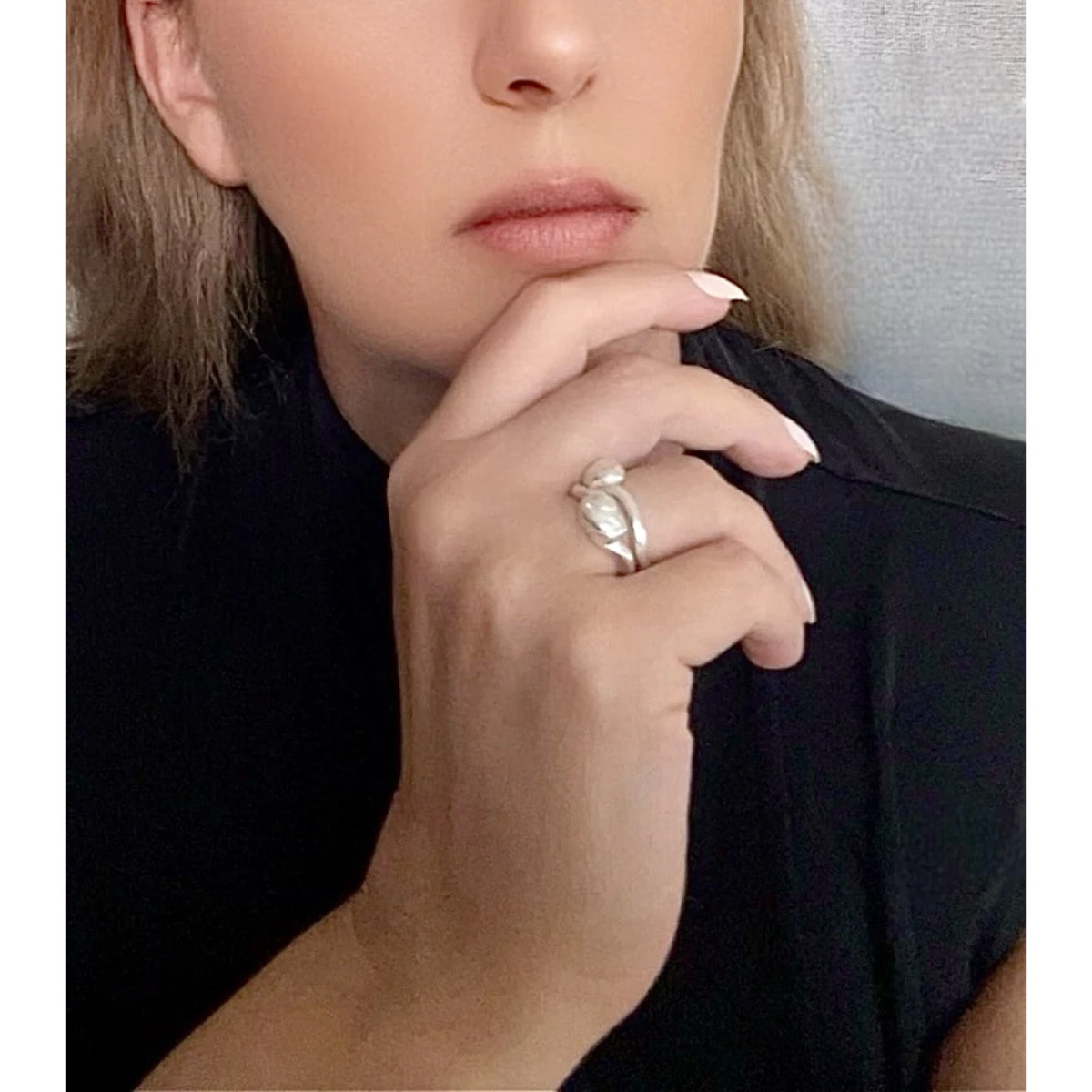 Pareja de anillos Vida en plata chapado 10µ