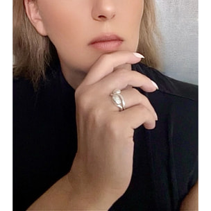 Pareja de anillos Vida en plata chapado 10µ