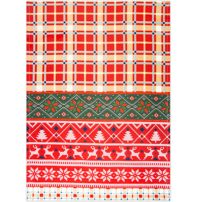 Set torchon avec gant de cuisine Excelsa – Fall Winter, Coton Rouge