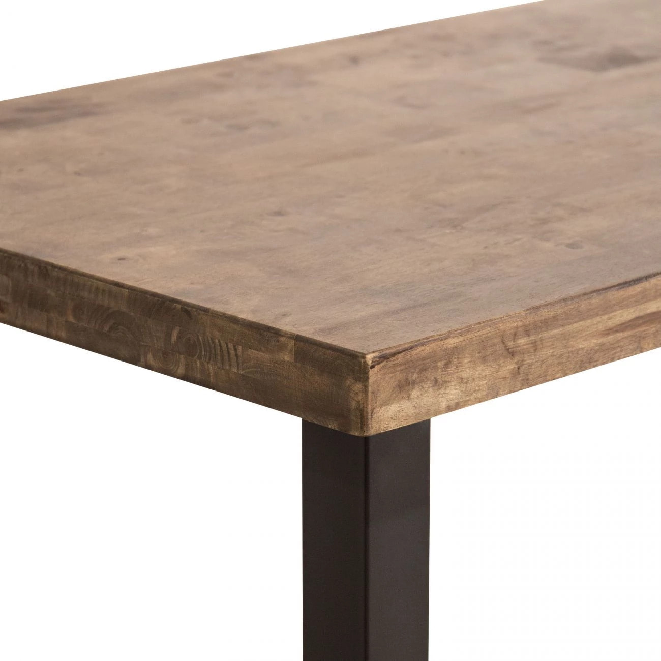 Mesa alta fija con patas metálicas en negro y roble boreal 120x100 cm Loft Roble boreal – Negro