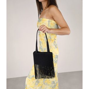 Bolso de fiesta negro con flecos