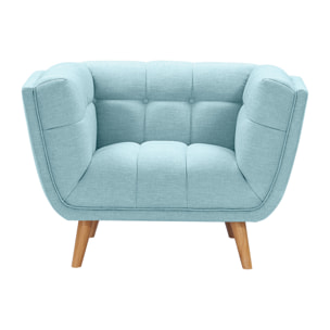 Fauteuil Carmen capitonné bleu clair