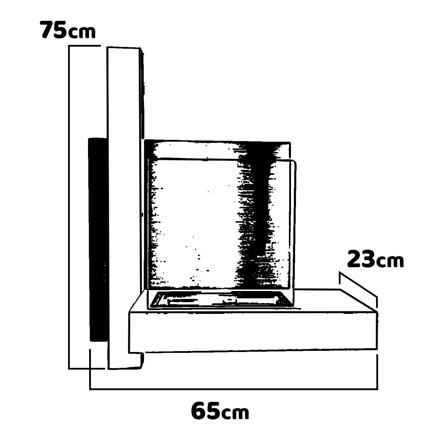 Vienna - Camino a bioetanolo da parete 65x23xH75 cm, colore nero