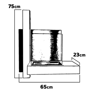 Vienna - Camino a bioetanolo da parete 65x23xH75 cm, colore nero